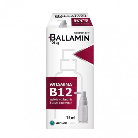 Ballamin witamina B12 aerozol doustny x 15 ml rzadka sprzedaż UNIPHARM HOLDINGS SP. Z O.O.