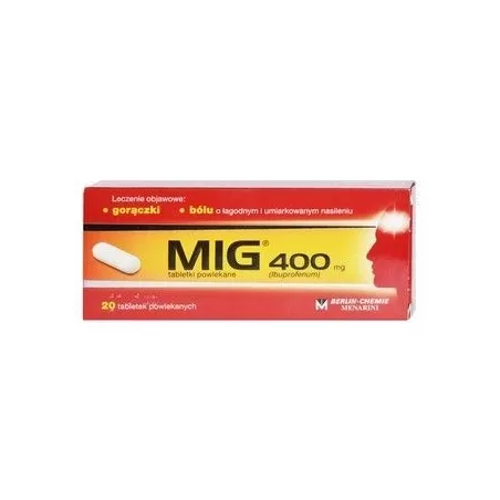 MIG 0,4g x 20 tabletek tabletki przeciwbólowe BERLIN CHEMIE AG