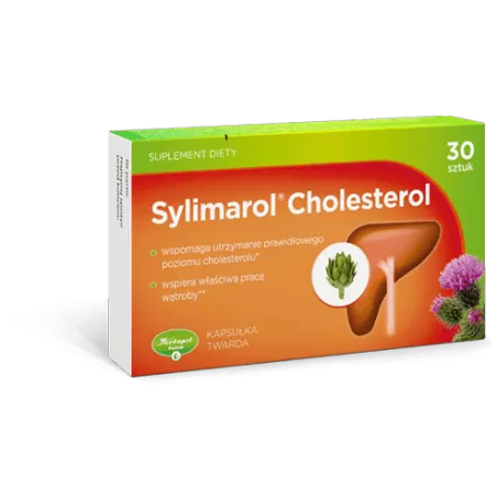 Sylimarol Cholesterol X 30 kapsułek wątroba POZNAŃSKIE ZAKŁADY ZIELARSKIE "HERBAPOL" S.A.