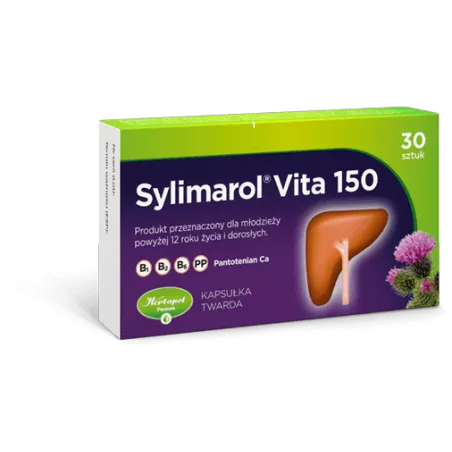 Sylimarol Vita 150mg x 30 kapsułek leki i suplementy na cholesterol POZNAŃSKIE ZAKŁADY ZIELARSKIE "HERBAPOL" S.A.
