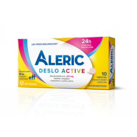 Aleric Deslo Activ 2,5mg 10 tabletek alergia u dzieci US PHARMACIA SP. Z O.O.
