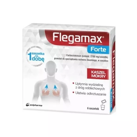 Flegamax Forte granulat do sporządzania roztworu doustnego x 6 saszetek leki na kaszel ZAKŁADY FARMACEUTYCZNE POLPHARMA S.A.
