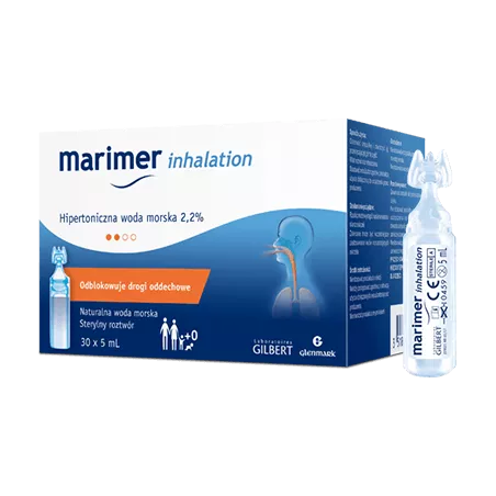 Marimer inhalation woda morska 2.2% 5 ml 30 ampułek preparaty wspomagające GLENMARK PHARMACEUTICALS SP. Z O.O.