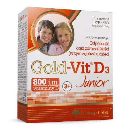 Olimp Gold-Vit D3 Junior smak owocowy x 30 tabletek witaminy i minerały OLIMP LABORATORIES