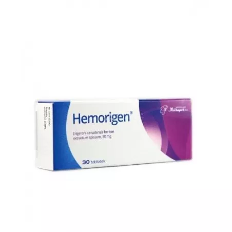Hemorigen tabletki 0.05g x 30 tabletek stłuczenia i siniaki WROCŁAWSKIE ZAKŁADY ZIELARSKIE "HERBAPOL" S.A.