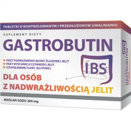 Gastrobutin IBS tabletki x 60 tabletek preparaty na jelito drażliwe PRZEDSIĘBIORSTWO PRODUKCJI FARMACEUTYCZNEJ HASCO-LEK S.A.