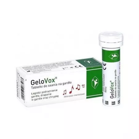 Gelovox wiśniowo - mentolowym x 10 tabletek do ssania leki na ból gardła i chrypkę SIROWA POLAND SP. Z O.O.