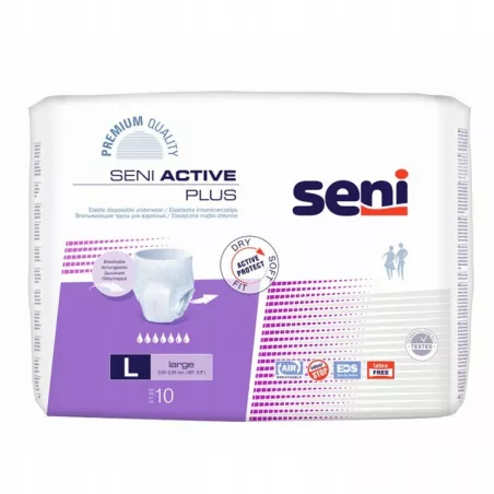 Seni Active Plus L x 10 sztuk pieluchomajtki dla dorosłych TORUŃSKIE ZAKŁ. MATERIAŁÓW OPATRUNKOWYCH S.A.