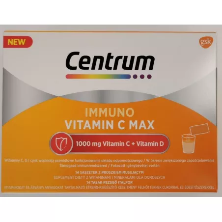 Centrum Immuno Vitamin C Max proszek x 14 saszetek ( data ważności 31.08.2024 ) witamina C GLAXOSMITHKLINE CONSUMER HEALTHCAR...