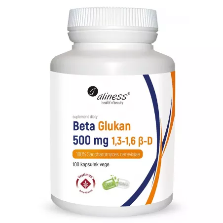 Aliness Beta Glukan 500 mg 100 kapsułek naturalne preparaty na odporność Aliness