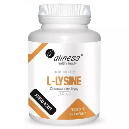Aliness L-Lysine 500 mg 100 kapsułek siniaki i stłuczenia Aliness