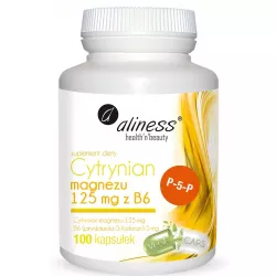 Aliness Magnezu Cytrynian 125mg + B6 100 kapsułek magnez Aliness