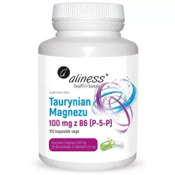 Aliness Magnezu Taurynian 100mg + B6  100 kapsułek magnez Aliness