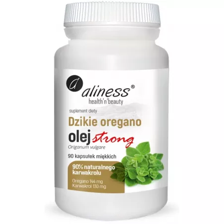 Aliness Oregano Dzikie Olej Strong 100% 90 kapsułek naturalne preparaty na odporność Aliness
