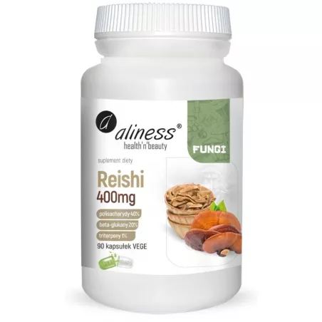 Aliness Reishi 400 mg 90 kapsułek ( data ważności 28.02.2024 ) reishi Aliness