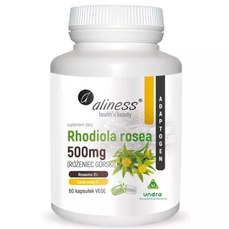 Aliness Rhodiola (różeniec górski) 500 mg 60 kapsułek różeniec górski Aliness