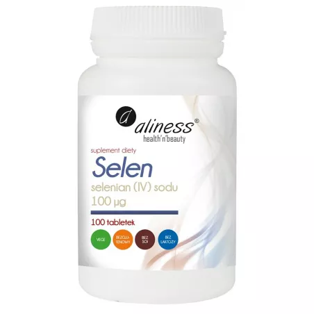 Aliness Selen Selenian sodu 100 ug 100 tabletek naturalne preparaty na odporność Aliness