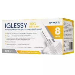 IGLESSY sterylne igły 30G 0,30 x 8mm x 100szt igły do penów SYNOPTIS PHARMA SP. Z O.O.