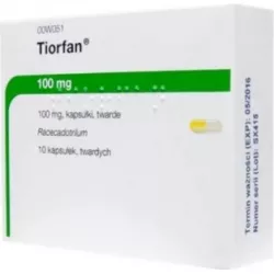 Tiorfan 100mg x10 kapsułek twardych biegunka BIOPROJET EUROPE LTD