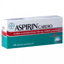 Aspirin cardio tabletki powlekane 100 mg x 28 tabletki leki przeciwzakrzepowe BAYER SP. Z O.O.
