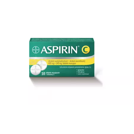 Aspirin C tabletki musujące 400mg+240mg x 10 tabletek leki na gorączkę BAYER SP. Z O.O.