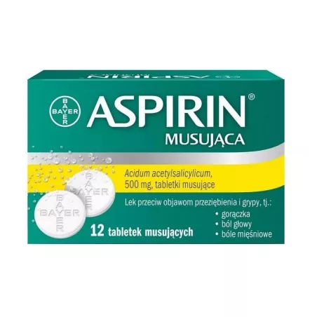 Aspirin ultra fast tabletki musujące 500 mg x 12 tabletek tabletki przeciwbólowe BAYER SP. Z O.O.