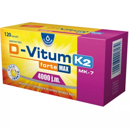 D-Vitum Forte Max 4000 j.m. K2 x 120 kapsułek witamina D OLEOFARM SP. Z O.O.