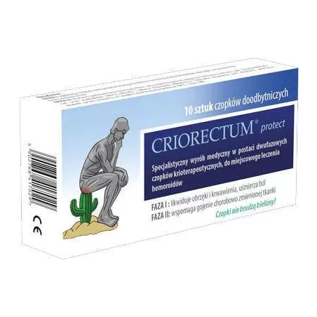 Criorectum protect x 10 czopków preparaty na hemoroidy