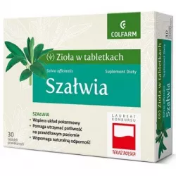 Szałwia tabletki powlekane 30 tabletek potliwość ZAKŁADY FARM. COLFARM