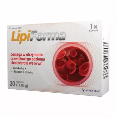 LipiForma 30 kapsułek leki i suplementy na cholesterol AUROVITAS PHARMA POLSKA SP.Z O.O.