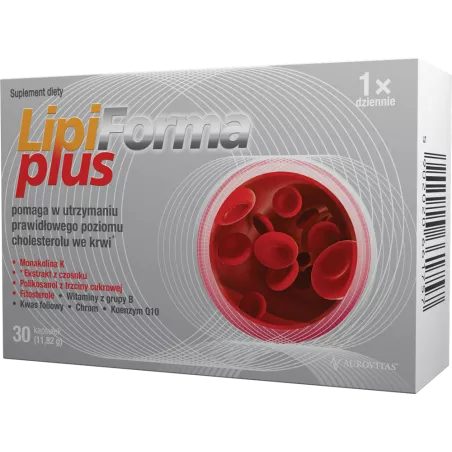 Lipiforma PLUS 30 kapsułek leki i suplementy na cholesterol AUROVITAS PHARMA POLSKA SP.Z O.O.