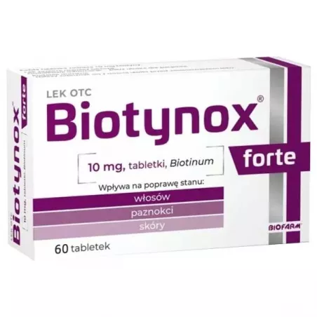 Biotynox Forte tabletki 10mg x 60 tabletek preparaty na łysienie i wypadanie włosów BIOFARM SP.Z O.O.