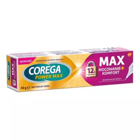 Corega Power Max+ Komfort krem neutralny smak x 40g kremy akcesoria do protez GLAXOSMITHKLINE CONSUMER HEALTHCARE SP. Z O.O.