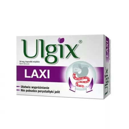 Ulgix Laxi kapsułki miękkie 50 mg 30 kapsułek preparaty na zaparcia PRZEDSIĘBIORSTWO PRODUKCJI FARMACEUTYCZNEJ HASCO-LEK S.A.