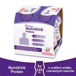 Nutridrink Protein Omega 3 o smaku rześkich czerwonych owoców x 4 x 125 ml żywienie medyczne NUTRICIA POLSKA SP. Z O.O.