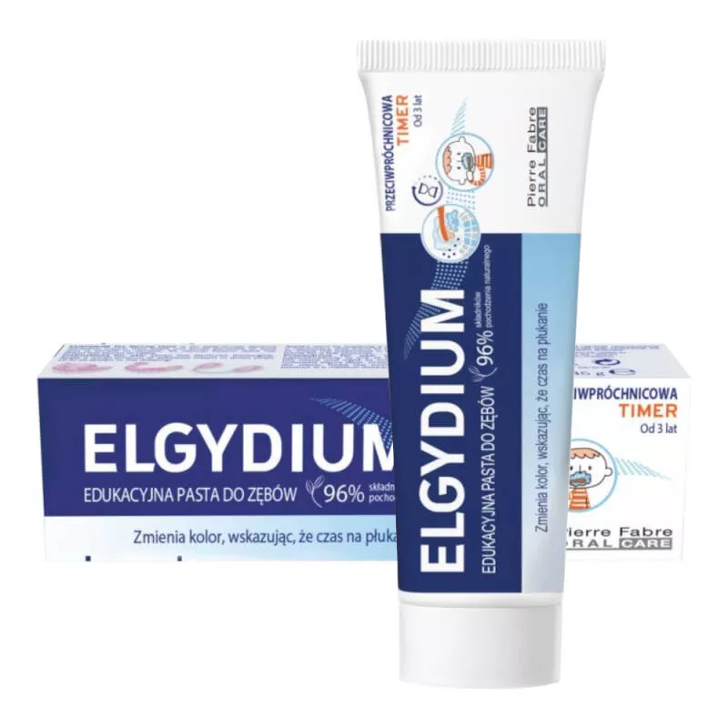 PIERRE FABRE DERMO-COSMETIQUE POLSKA SP. Z O.O. Elgydium Timer Edukacyjna Pasta do zębów x 50 ml — Składniki i ocena