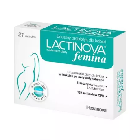 Lactinova femina x 21 kapsułek probiotyki na trawienie HEXANOVA SP. Z O.O.