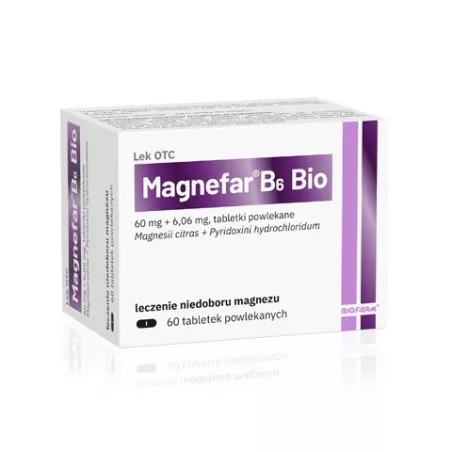 Magnefar B6 bio x 60 tabletek magnez BIOFARM SP.Z O.O.