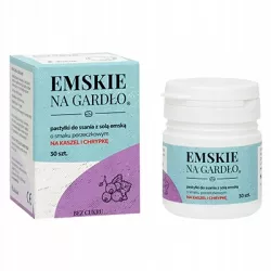 Emskie na gardło do ssania czarna porzeczka x 30 pastylek gardło PRZEDSIĘBIORSTWO FARMACEUTYCZNE "ZIOŁOLEK" SP. Z O.O.