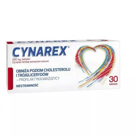 Cynarex tabletki 250mg x 30 tabletek niestrawność WROCŁAWSKIE ZAKŁADY ZIELARSKIE "HERBAPOL" S.A.