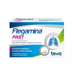Flegamina Fast tabletki ulegające rozpadowi w jamie ustnej 8 mg x 20 tabletek leki na kaszel TEVA PHARMACEUTICALS POLSKA SP. ...