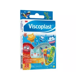 Plastry Viscoplast Dziecięce Zwierzaki 20 sztuk Opatrunki i art. higieniczne 3M POLAND SP. Z O.O.