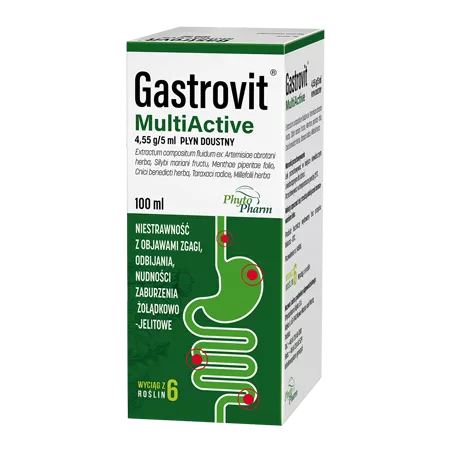 Gastrovit Multiactive ( dawniej Artecholin N ) płyn 4.55g/5ml x 100 ml wątroba PHYTOPHARM KLĘKA S.A.