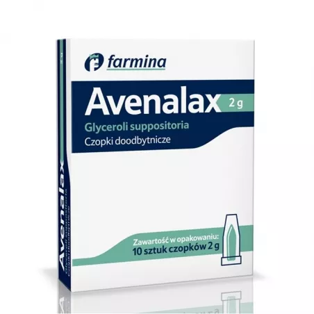 Glicerynowe czopki Avenalax 2g x 10 sztuk preparaty na zaparcia LABORATORIUM FARMACEUTYCZNE AVENA SP. Z O.O.