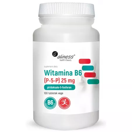 Aliness Witamina B6 25 mg 100 tabletek witaminy z grupy B Aliness