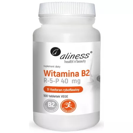 Aliness Witamina B2 R5P ryboflawina 40 mg 100 tabletek witaminy z grupy B Aliness