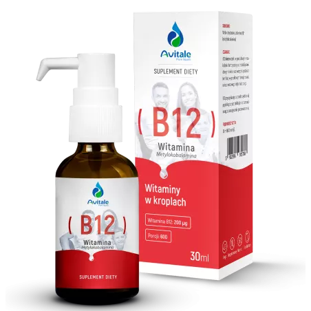 Avitale Witamina B12 200 ug krople 30 ml witaminy z grupy B Avitale
