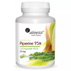 Aliness Piperine 95% 10 mg 120 kapsułek (data ważności 31.12.2024 r.) regulacja poziomu cukru Aliness