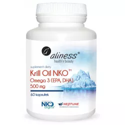 Aliness Krill Oil NKO 500 mg Omega 60 kapsułek trany i oleje Aliness