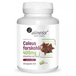 Aliness Coleus forskohlii pokrzywa indyjska 400 mg 100 kapsułek Zioła na odchudzanie Aliness
